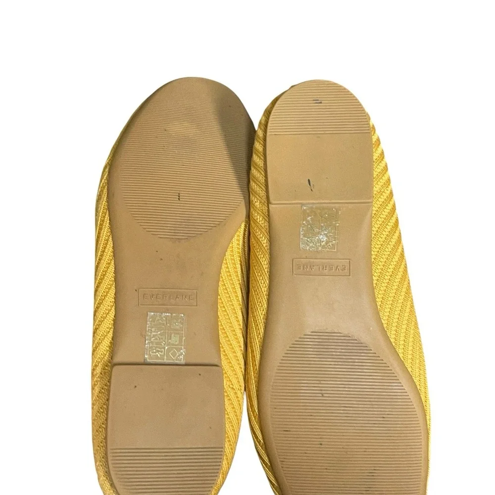 Everlane The Day Glove Flats in Re-Knit Woven Ballet Stretch Mustard Yellow 10